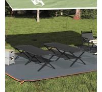 Folding Camping Bed Black 193x69cm Oxford Fabric Steel Frame Foldable Outdoor UV