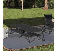 Folding Camping Bed Black 206x76x74cm Oxford Steel Foldable Portable Outdoor XL