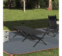Folding Camping Bed Black Oxford Fabric 193x69x45cm Steel Frame Portable Outdoor