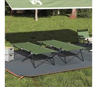 Folding Camping Bed Folding Manual 2 pcs Green 206 x 76 x 74 cm