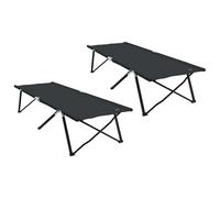 Folding Camping Bed Folding Manual Oxford and Steel Outdoor Campsite vidaXL