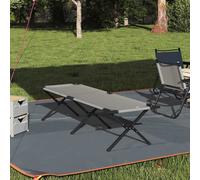 Folding Camping Bed Grey 193x69x45cm Oxford Fabric Steel Frame Foldable Outdoor
