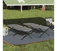 Folding Camping Bed Grey 210x80x46cm Oxford Fabric Steel Frame Portable Outdoor