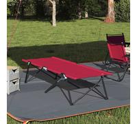 Folding Camping Bed Red 206x76x47 cm Oxford Fabric Steel Frame Portable Outdoor