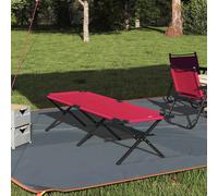 Folding Camping Bed Red Oxford Fabric 193x69x45cm Steel Frame Foldable, Outdoor