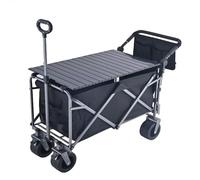 Folding Camping Cart, Heavy-Duty 4-Wheel Trolley for Outdoor Use, Supports 200KG Load Capacity, Portable Design for Festivals and Garden Activities