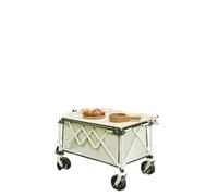Folding Camping Cart Portable Utility Trolley for Shopping Beach Garden Pool Lightweight Outdoor Cart for Camping and General Use (Black)