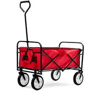 Folding Camping Cart with Lining - Collapsible Garden Trolley, Portable Hand-Pull Wagon for Easy Transport, Lightweight Utility Cart for Outdoor Use, Heavy-Duty Design
