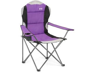 Folding Camping Chair Deluxe Padded High Back Portable Garden Fishing Trail