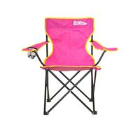 just be... Camping Chair - Lightweight, Foldable & Portable Outdoor Seat with Armrests, Cup Holder & Carry Bag | For Adults & Kids | Garden, Beach, BBQ & Fishing - Dark Pink with Yellow Trim