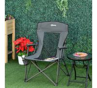Folding Camping Chair Heavy Duty High Back Camping Fishing Chair w/ Cup Holder