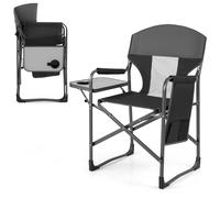 Folding Camping Chair Oversized Portable Directors Chair With Side Table