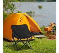Outsunny Folding Camping Chair, Lightweight with Carry Bag, Storage Pocket, Ideal for Festivals, Fishing, Beach, Hiking, Black Aosom UK