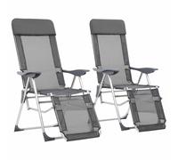 Folding Camping Chairs Outdoor Chairs with Footrests 2 pcs Textilene vidaXL