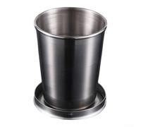 Folding Camping Cup 250ml Rust-Resistant Steel(Large (250ml) box) | stainless steel, rust- for proof, odor-free, for durable for rough terrain, silver finish