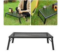 Folding Camping Grill, Portable Heavy Duty Campfire Grill Rack, Iron Waterproof BBQ Stand for Outdoor Barbecue Camping Cooking Gear
