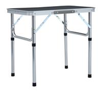 Folding Camping Table Aluminium 60x45cm Patio Hiking Picnic Grey/White vidaXL