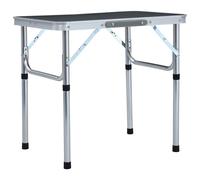 Folding Camping Table Aluminium 60x45cm Patio Hiking Picnic Grey/White vidaXL