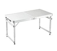 Folding Camping Table - Aluminum Portable Outdoor Picnic Utility Work Desk, Adjustable Height with Handle for Travel and Cooking,