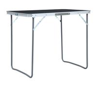 Foldable Camping Table with Metal Frame 80x60 cm Grey
