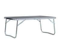 vidaXL Foldable Camping Table Aluminium 60x40cm Grey Portable Tables Desks