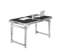 Folding Camping Table, Waterproof Height Adjustable Outdoor Table, Stain & Scratch Resistant, Easy Clean for Picnic Beach
