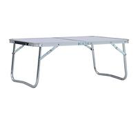 Folding Camping Table, White, Aluminium with MDF 60 x 40 cm, Ultralight Portable, Compact Foldable, Ideal for Outdoor, Camping, Garden, Picnic and Trekking
