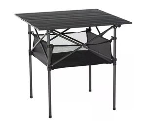 Folding Camping Table with Mesh Storage Bag Lightweight Aluminum Picnic Desk,Roll Up Tabletop with Carring Bag by Outsunny Aosom UK