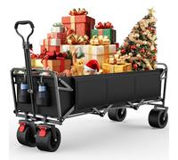 Folding Camping Trolley - Festival Trolley on Wheels Morpilot Portable Foldable Wagon 330lbs Beach Heavy-Duty Cart Picnic Transporter for Outdoor Shopping Sports Fishing Garden