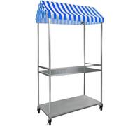 Folding Camping Wagon on Wheels, Portable Collapsible Cart with Lockable Wheels and Steel Shelving for Outdoor Events, Festivals, Beach, and Market