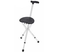 Folding Cane Chair with LED Light, Adjustable Mobility Stool | Durable aluminum alloy foldable seat with LED light, fits outdoor travel and daily walking support