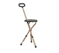 Folding Cane Seat - Gold & Black 1 Walking stick