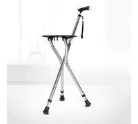 Folding Cane Seat Set, Portable Cane Stool, Folding Cane Chair Seat, Height Adjustable Heavy Duty Heavy Duty Thick Aluminium Walking Stick for Men and Women Suitable for The Elderly