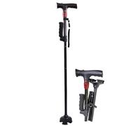 Folding Cane With LED Lights, LED Light And Foldable Handle, Standing Walking Cane, With Non Slip Base, Sturdy And Adjustable Height, 18x10x34.5cm, For Elderly, Blind Visual, Trekking, Travel