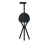 Folding Cane with Seat, Adjustable Ergonomic Handle, LED Light, Anti-Skid Walking Stick, Lightweight, Supports Up to 440 Lbs