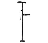 Folding Canes Walking Stick with LED Light, Four non-slip feet, light weight, easy to store with Wooden Ergonomic Handle Crutches