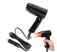 Folding Car Hair Dryer - 12V Compact Blow Dryer with Adjustable Temperature Settings and Lightweight Travel Friendly Design, Auto Hair Styling Tool | Women Men Vehicle Travel Personal Grooming Hairs