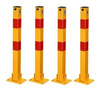 Folding Car Safety Column, Square Parking Column, Car Park Driveway Guard Saver, Barrier Locks, Visible Highly 60cm/24in(4PCS)