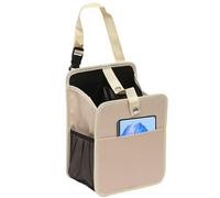 Folding Car Trash Bag - 20L Back Seat Storage Pouch, Portable Organizer | 21.5 x 15 x 29.8 cm Hard Base Headrest Mounted Garbage Bin for Napkins Paper Waste Automotive Interior Car Storage Solution