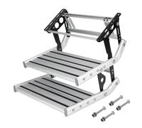 Folding Caravan Steps, Manual Pull Out Drop Down Step with LED Light, 200Kg Load Capacity, Non-slip Design, RV Steps for Trailer Camper Motorhome (2-Step)