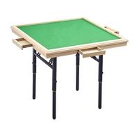 Folding Card & Mahjong Table 33" for 4 Players - Multi-Game Table with 4 Storage Drawers, Adjustable Height, Non-Slip Rubber Pads, Portable Game Table for Poker, Dominoes & Family Game Nights