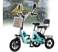 Folding Cargo Electric Trike with Passenger Seat, Compact Foldable Design, Big Basket for City Commuting