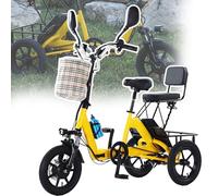Folding Cargo Electric Trike with Passenger Seat, Compact Foldable Design, Big Basket for City Commuting