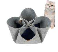 Folding Cat Tunnel - Foldable Felt Sleeping Bed For Kitten | Interactive Pet Play Tunnel Toy, Portable Cat Tunnel Cave For Small, Medium And Large Cats