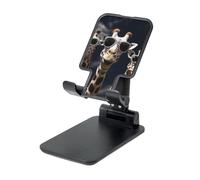 Folding Cell Phone Stand for Desk - Height Adjustable Cell Phone Holder Portable Cellphone Cradle for Office Three giraffes wearing sunglasses Phone Stand Desktop Tablet Stand/ipad Stand, Black