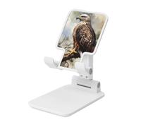 Folding Cell Phone Stand for Desk - Height Adjustable Cell Phone Holder Portable Cellphone Cradle for Office Watercolor of Hawk Sitting in The Tree Phone Stand Desktop Tablet Stand/ipad Stand, White