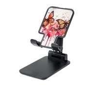Folding Cell Phone Stand for Desk - Height Adjustable Cell Phone Holder Portable Cellphone Cradle for Office Butterfly drip spray watercolor Phone Stand Desktop Tablet Stand/ipad Stand, Black