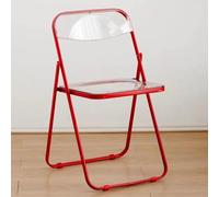 Folding Chair, Acrylic Metal Frame, Sturdy Collapsible Seat for Dining Room and Living Room, Modern Home Decor
