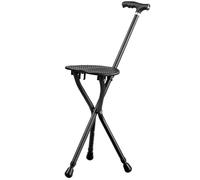 folding chair, Adjustable Cane Stool with LED Light 24x84-96cm Black Red(Black Color)