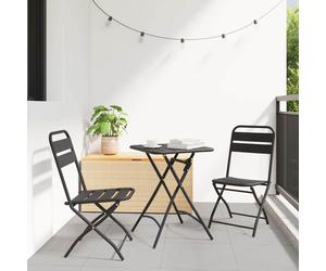 Folding Chair Anthracite Powder-Coated Steel 42x52x82cm Ergonomic Outdoor 2-Pack